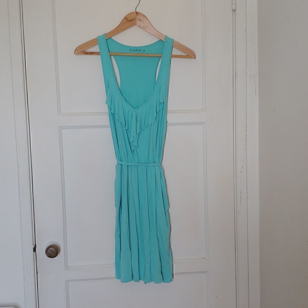 Caslon Women's Teal Sleeveless Knit Dress Size S